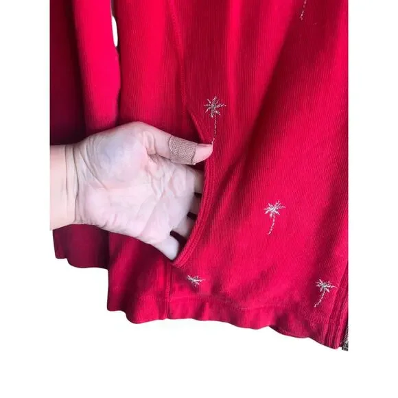 Tommy Bahama Women's Embroidered Mazua Palm Aruba Front Zip Jacket Rec Size S/P - Picture 5 of 8